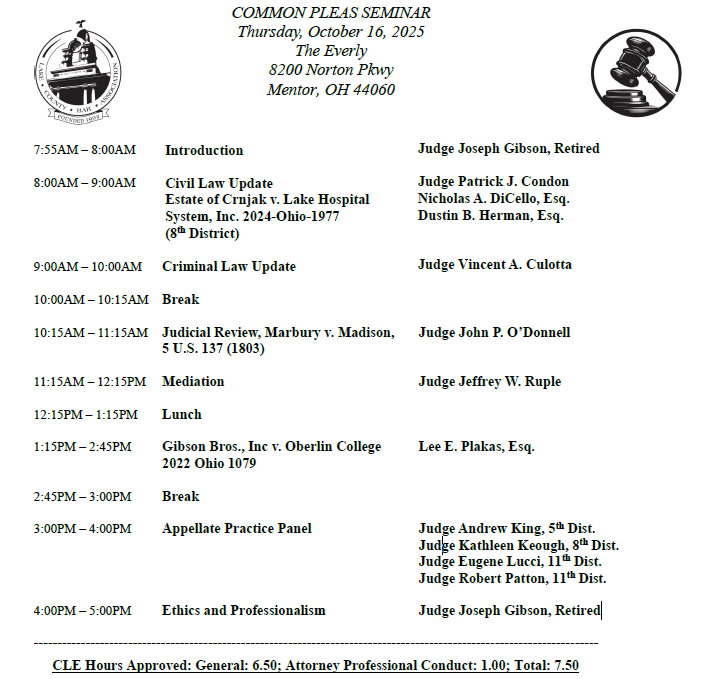 2025 common pleas seminar